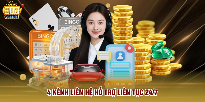 4 kênh liên hệ hỗ trợ liên tục 24/7 