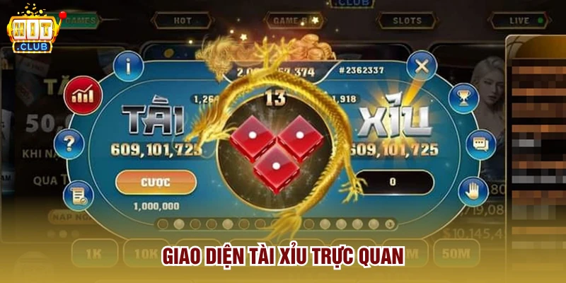 Giao diện tài xỉu trực quan
